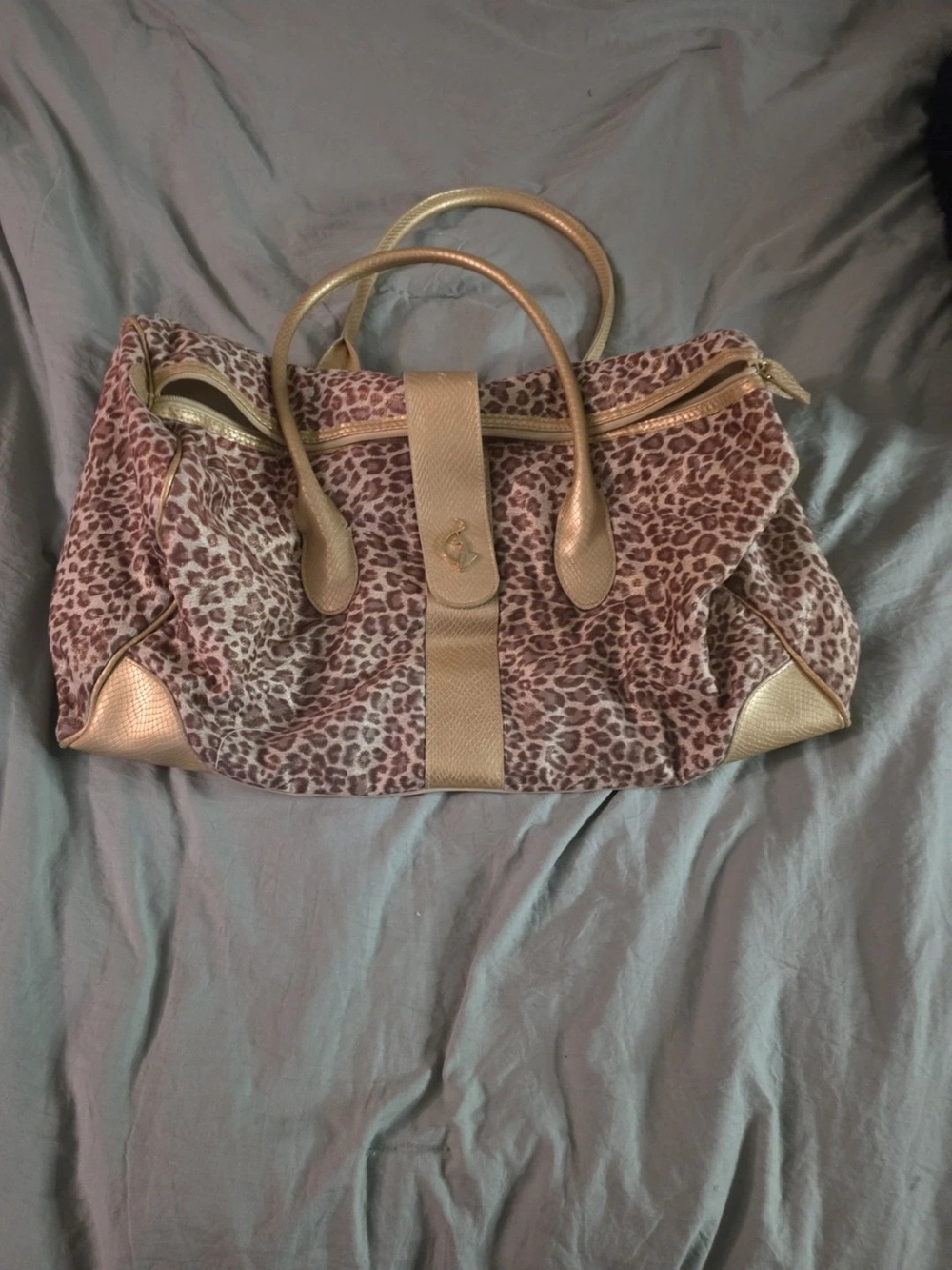 Baby Phat Leopard-Print Tote with Gold Accents
